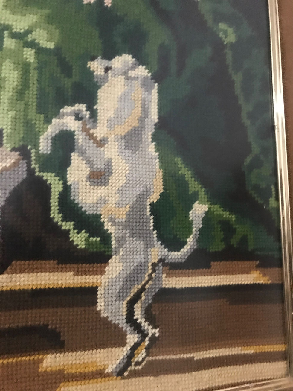 Miniatura: Antico quadro punto croce