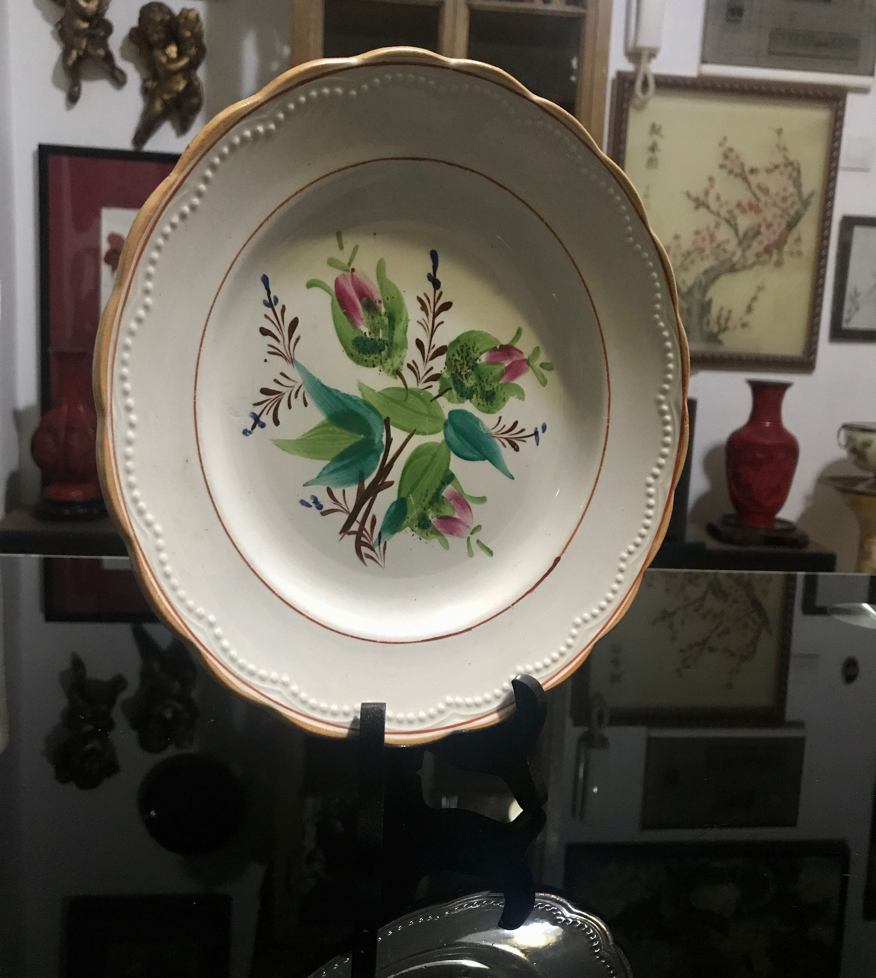 Antico piatto in ceramica SM & c Sevilla secolo XIX