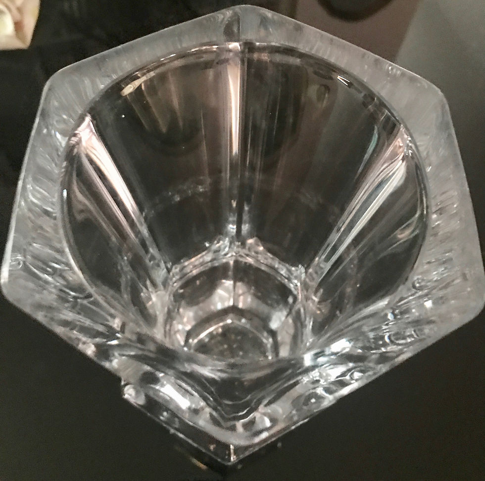 Miniatura: Vaso esagonale in cristallo molto pesante e firmato