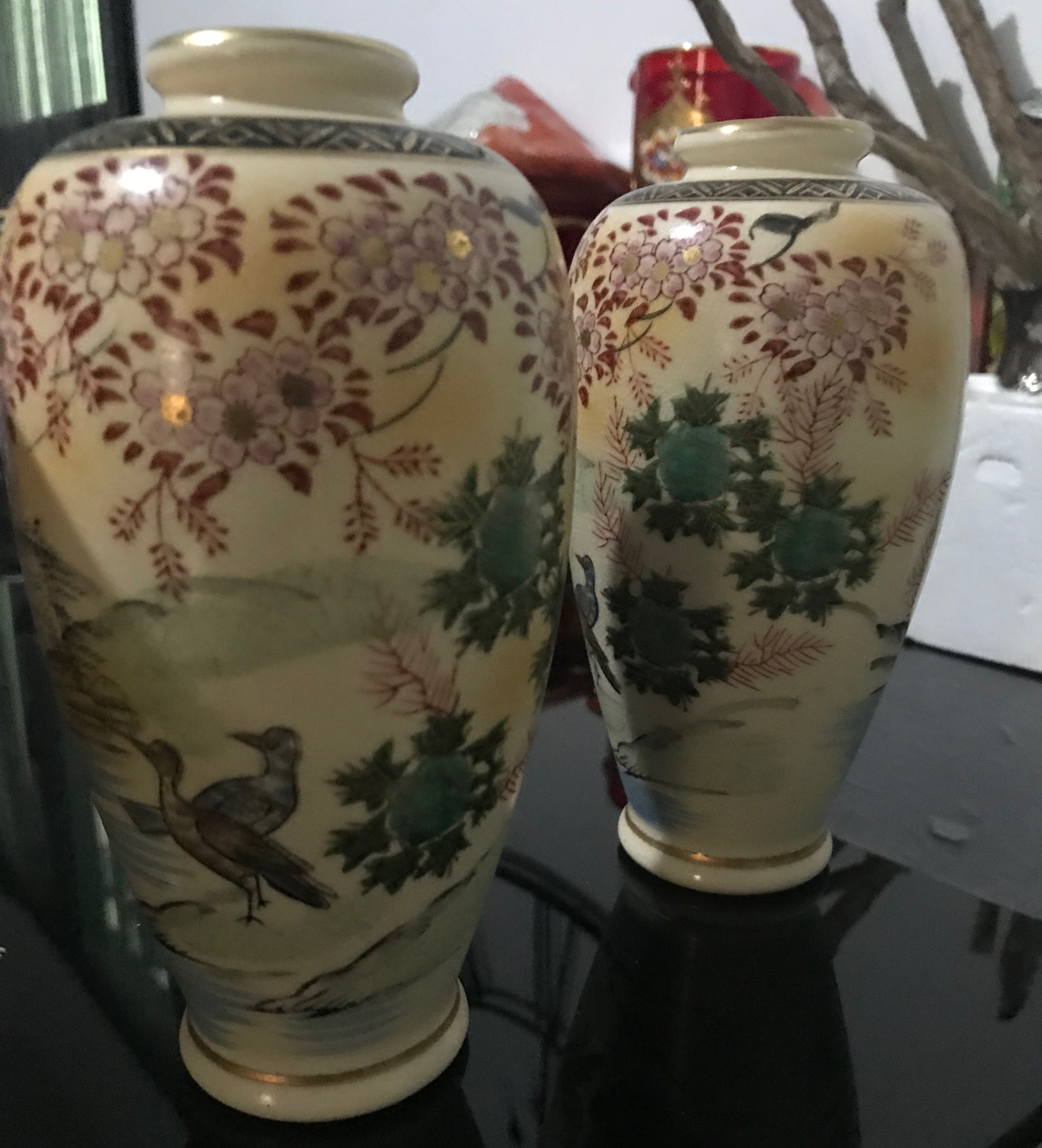 4 Vasi Ceramica Kutani Japan