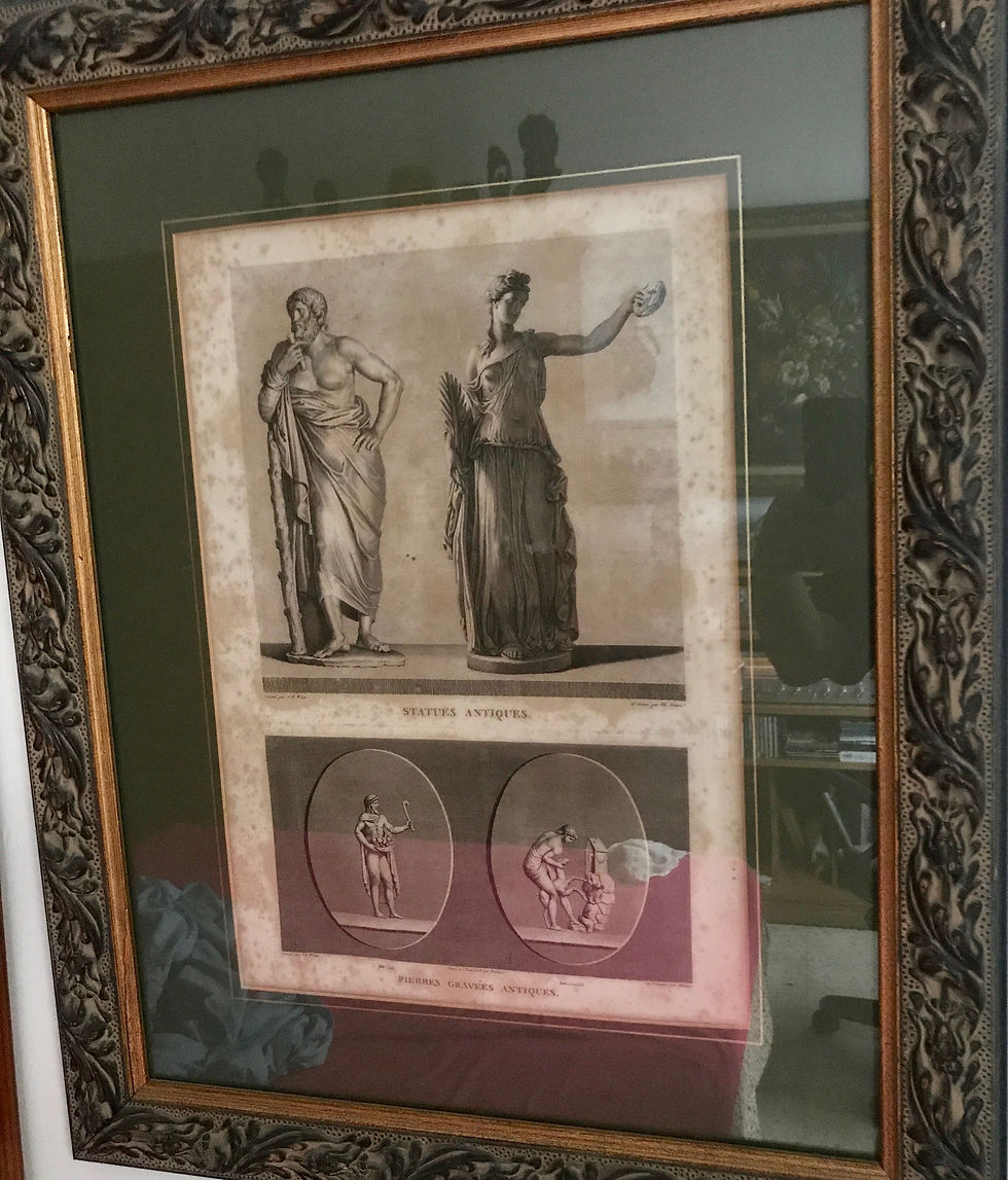 Miniatura: Quadro con stampa di J.B. Wicar "Statues Antiques"