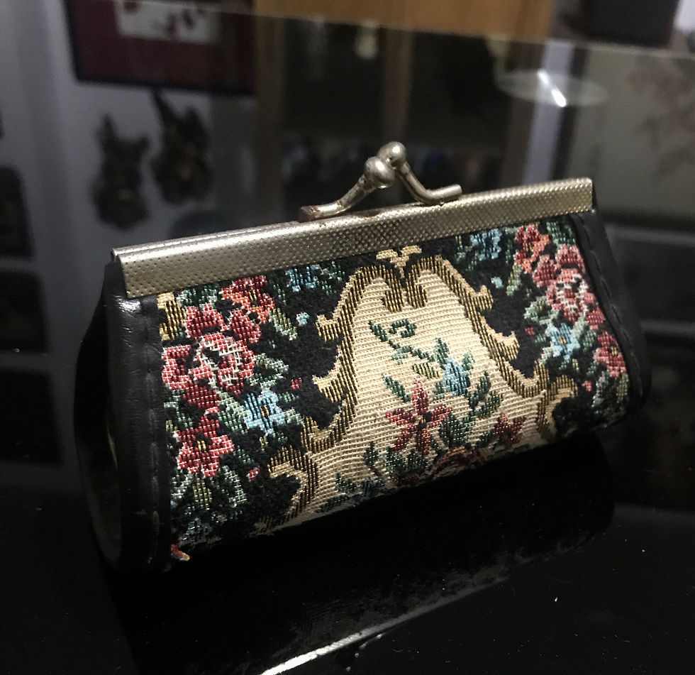 Miniatura: portamoneta ragazza vintage stoffa e metallo Floreale