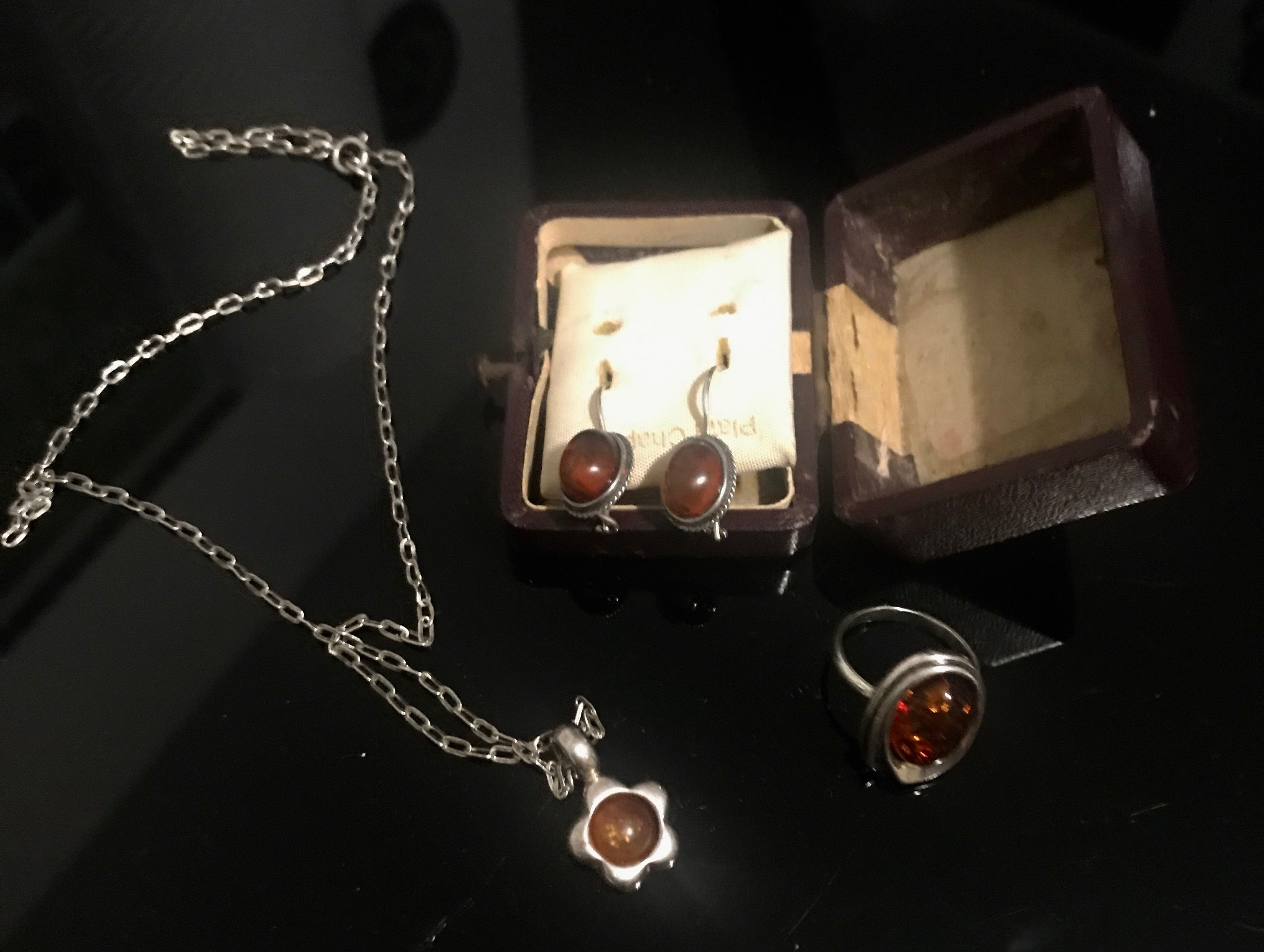 Parure in argento 925 e ambra