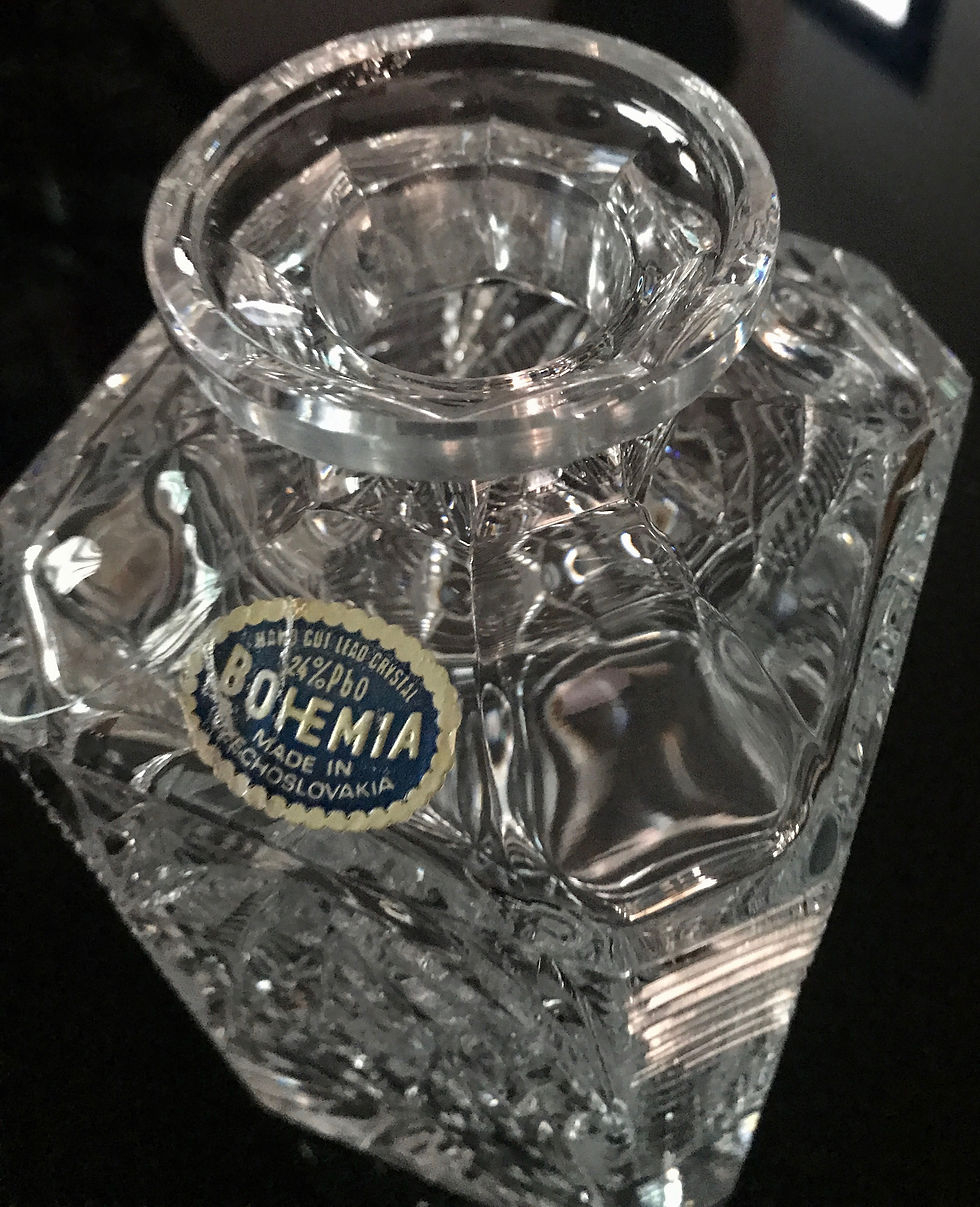 Miniatura: Imponente bottiglia per Whisky in cristallo di Bohemia