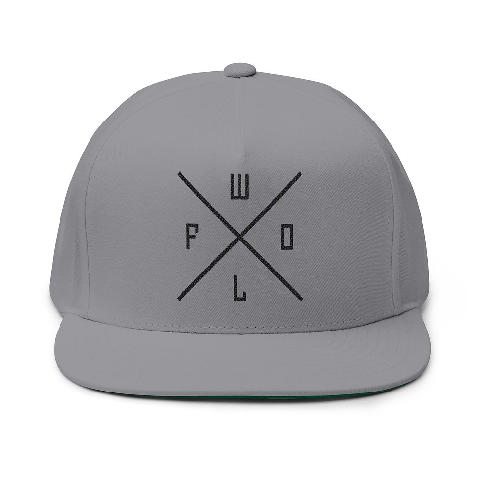Thumbnail: Wolf Compass - Flat Bill Cap — Embroidered Crossed Letters Logo Snapback