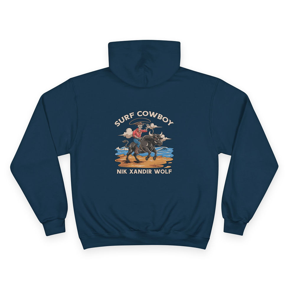 Thumbnail: Cowboy Hoodie - 'Surf Cowboy' Graphic Champion Pullover