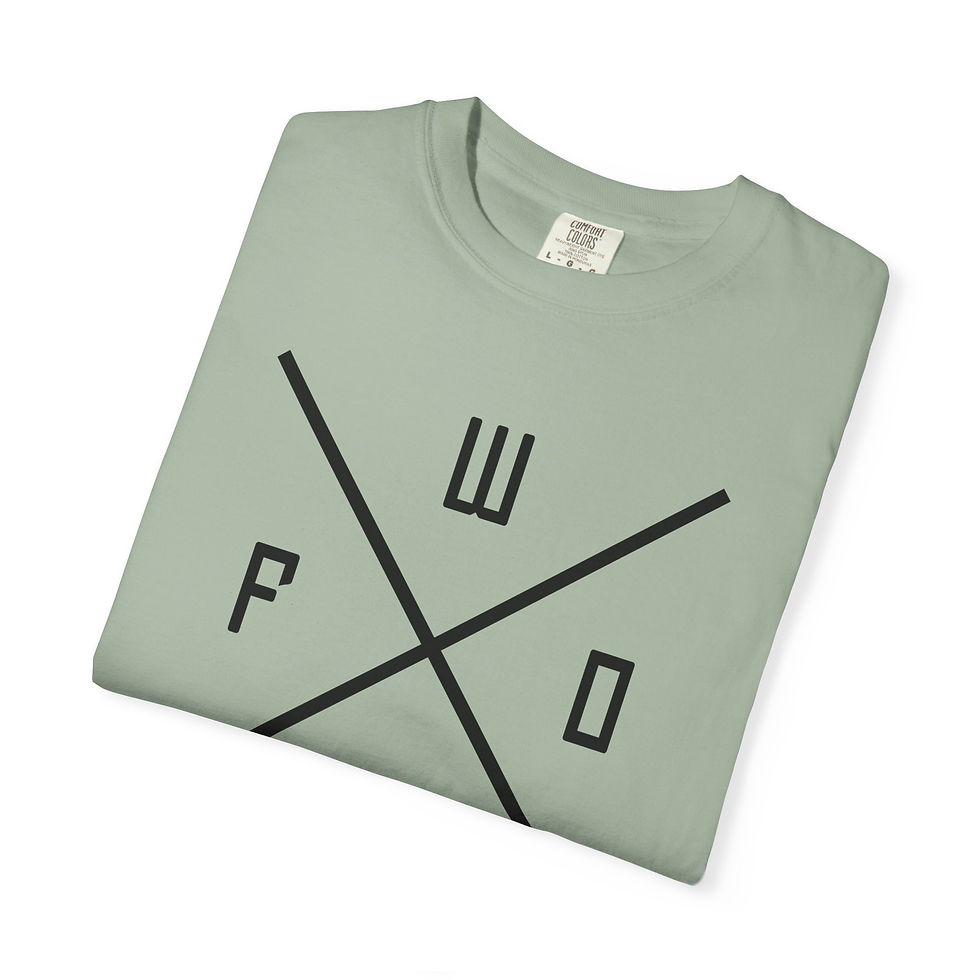 Thumbnail: Wolf Compass T-Shirt — Minimal Crossed Letter Graphic Tee