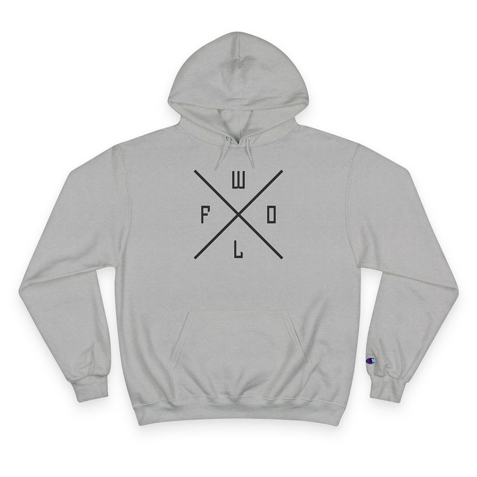 Thumbnail: Champion Hoodie — WOLF Compass Letter Graphic Hoodie (WFOL)