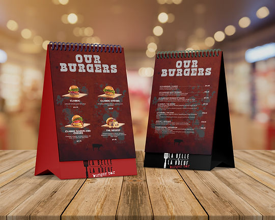 Burgers Menu