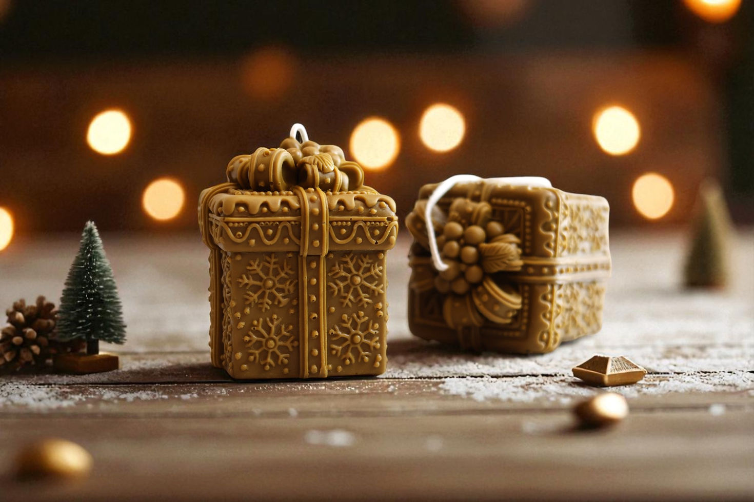 Festive holiday candles