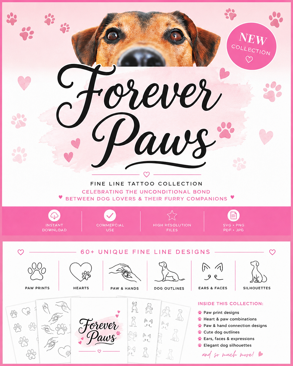Thumbnail: Forever Paws - Fine Line Tattoo Collection