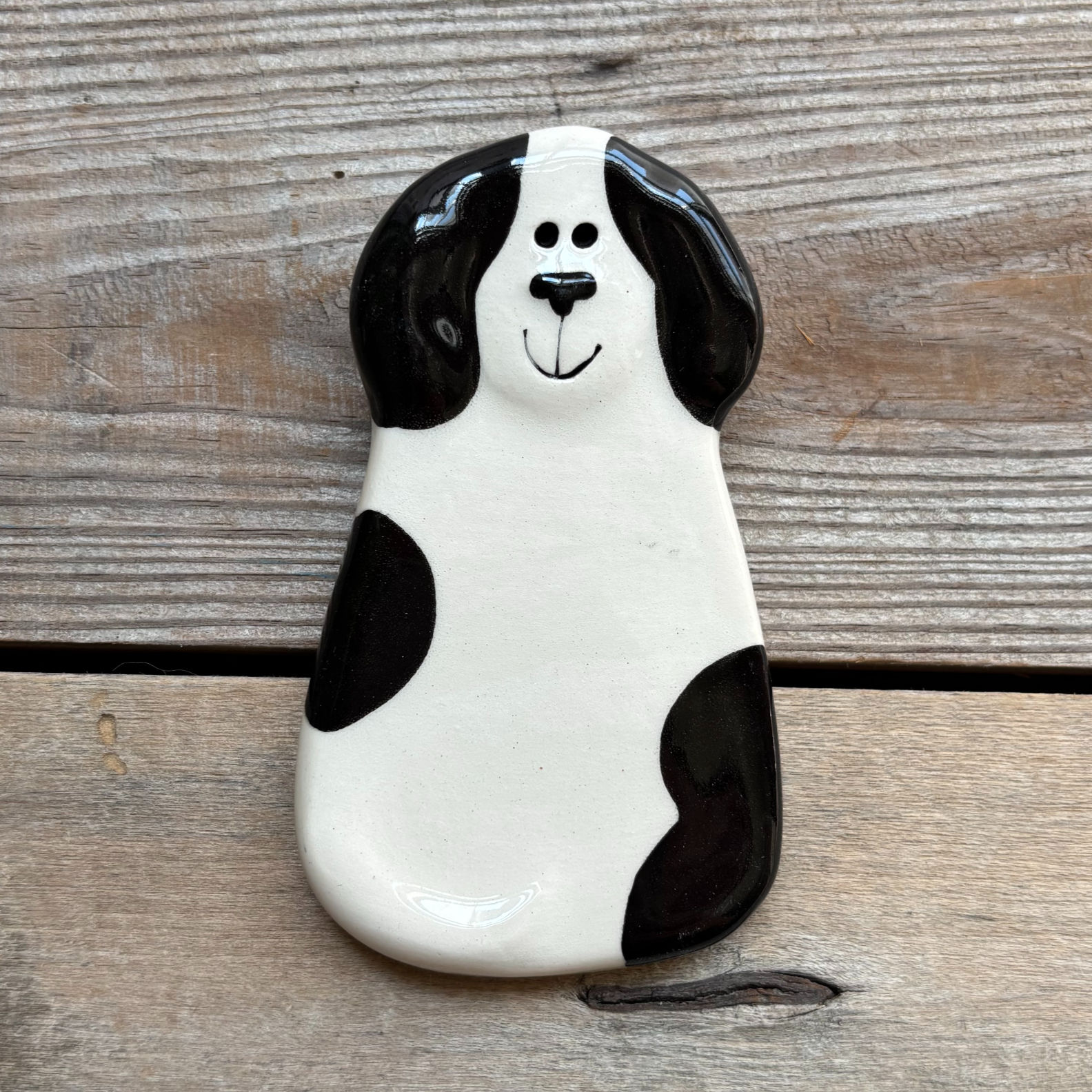 2"x4" White & Black Spotted Dog Magnet