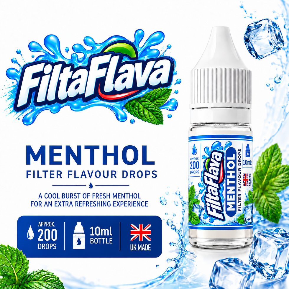 FiltaFlava Menthol 10 ml filter flavour drops bottle and product overview