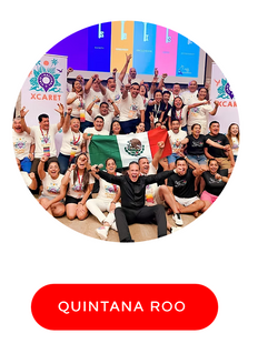 Grupo grande, celebrando en Quintana Roo