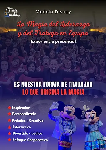 Imagen promocional del curso de liderazgo y trabajo en equipo para empresas inspirado en el Modelo Disney.