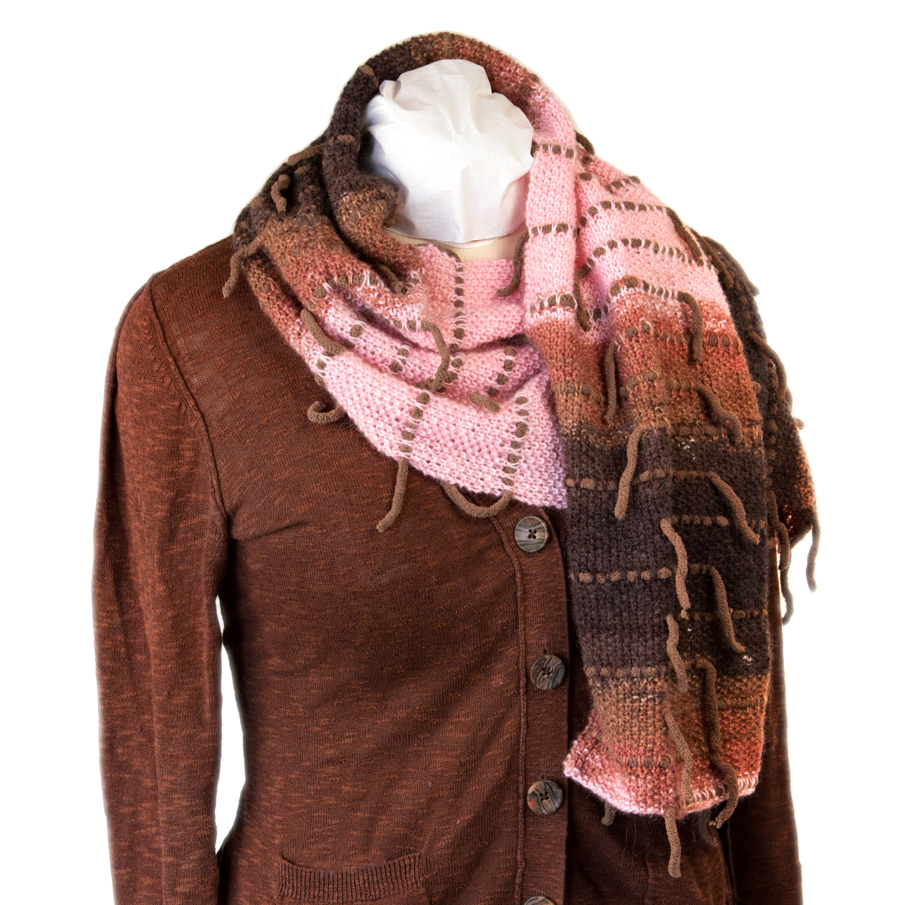 Mountain Boho Hand Knit Scarf