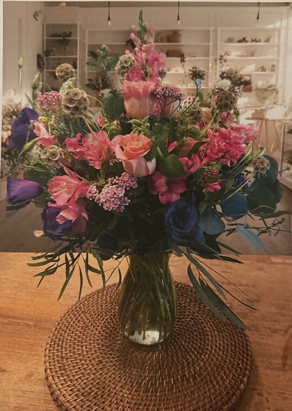 Sweet and Sassy floral arrangement, playful Valentine’s Day flowers handcrafted by Blooms by Kim