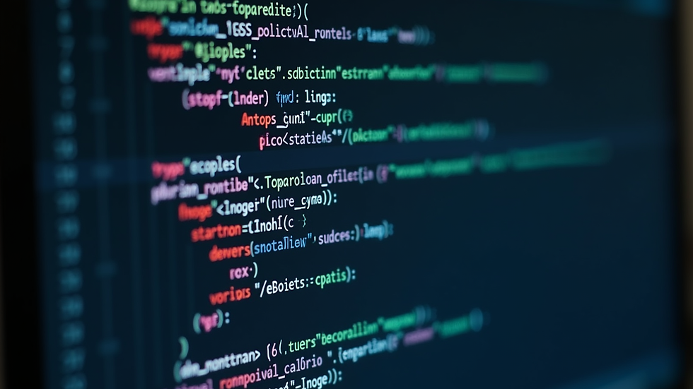 Close-up view of a computer screen showing HTML and CSS code snippets
