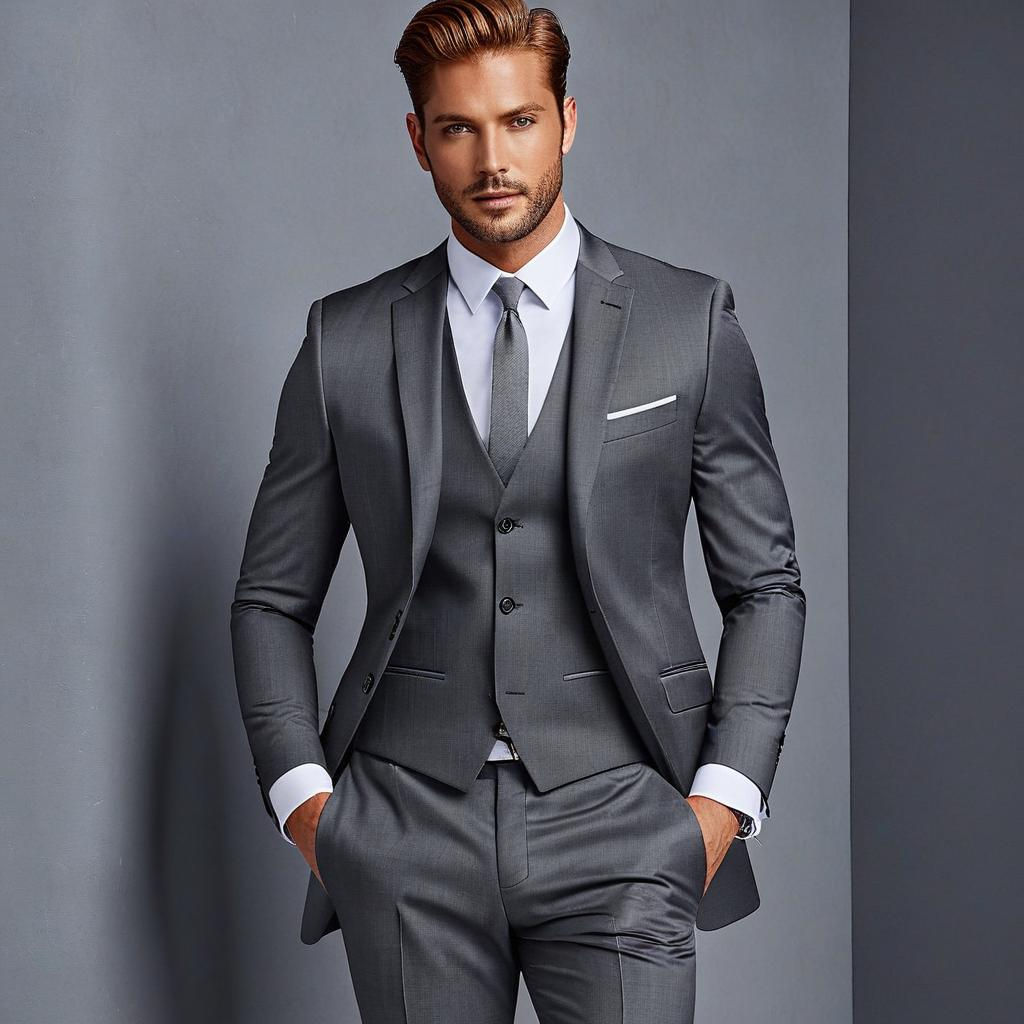 Slim Fit Suit with Tuxedo Vest