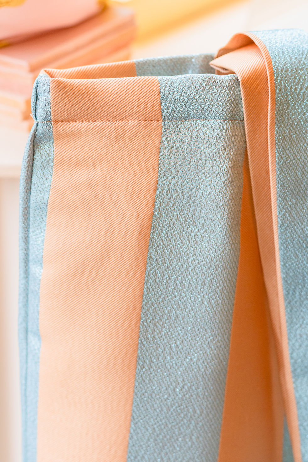 Thumbnail: Coral Striped Jacquard Shopper