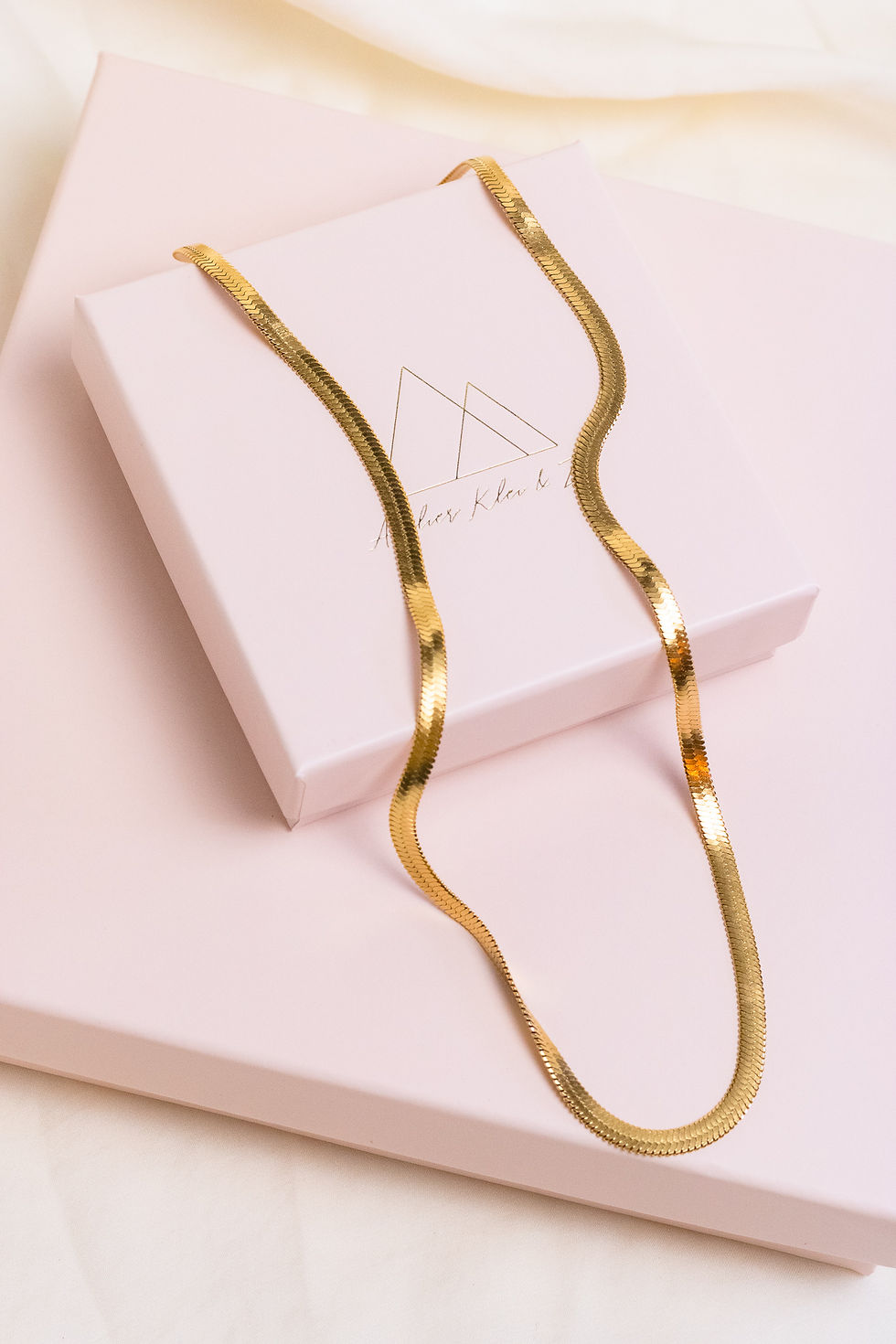 Thumbnail: Stainless Steel Flat Snake Chain Necklace