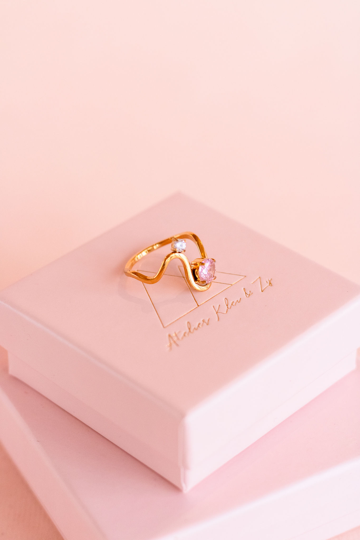 Zirkonia Ring Roze | Verguld Stainless Steel