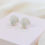 Thumbnail: White Pearlescent Ariël Shell Stud Earring