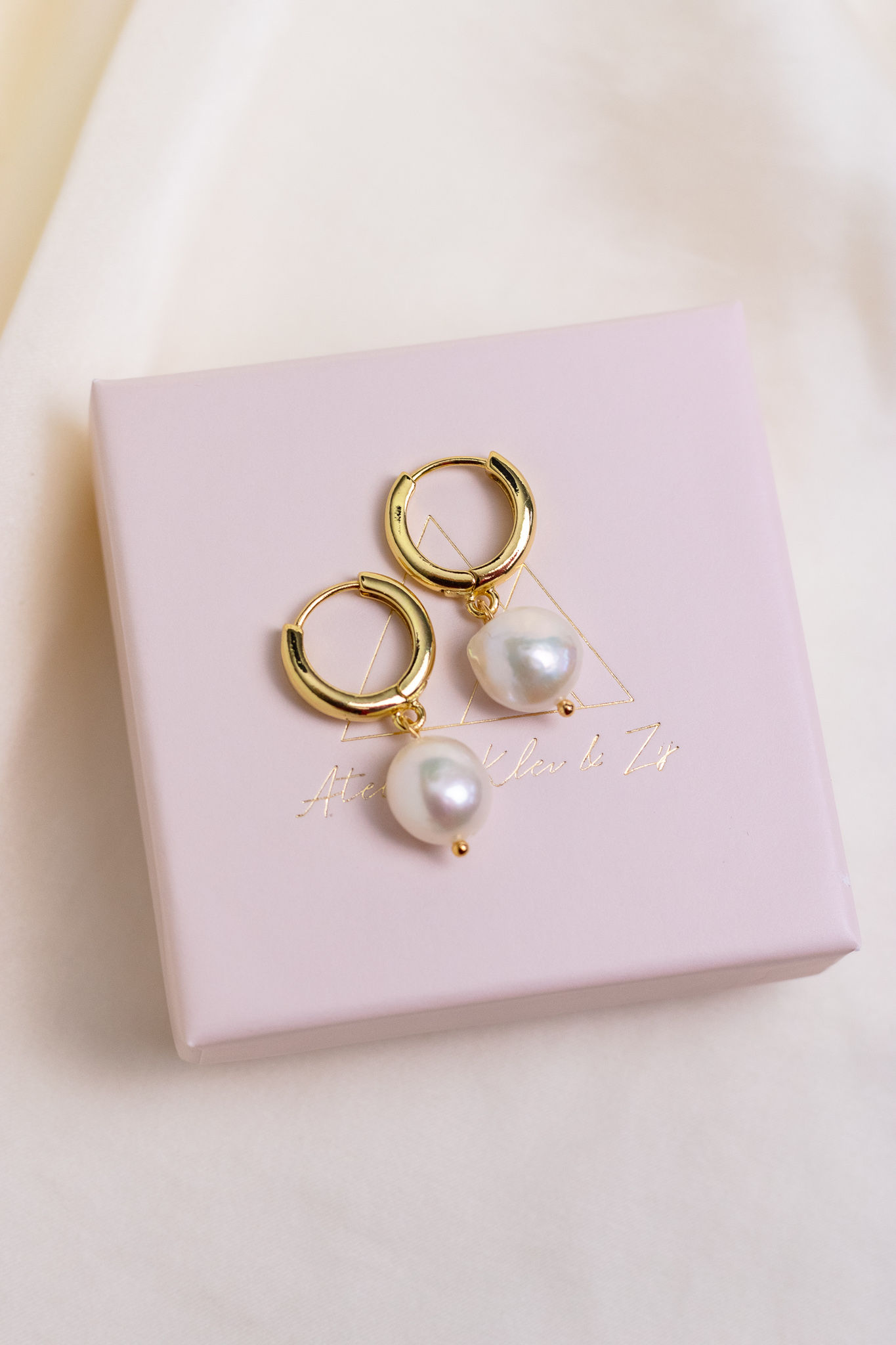 Baroque Pearl Charm Creole Earring