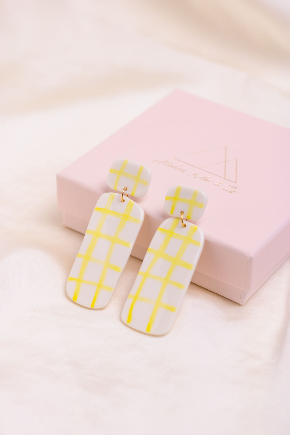 Thumbnail: Checkered Earrings - Yellow