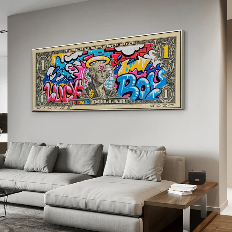 Thumbnail: 100 Dollar Bill Canvas Painting Cuadros Wall Art Posters and Prints Nordic Graff
