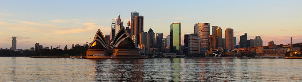 Panorama of Sydney Harbor, a popular call to port on around the world cruises