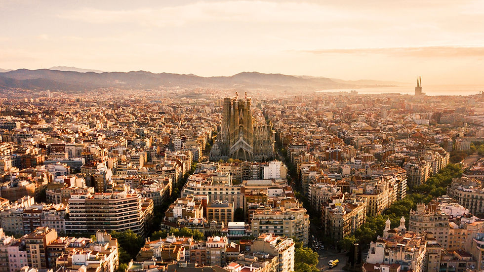 Barcelona's skyline from elevation, the most amazing pre-cruise destination in the Mediterranean