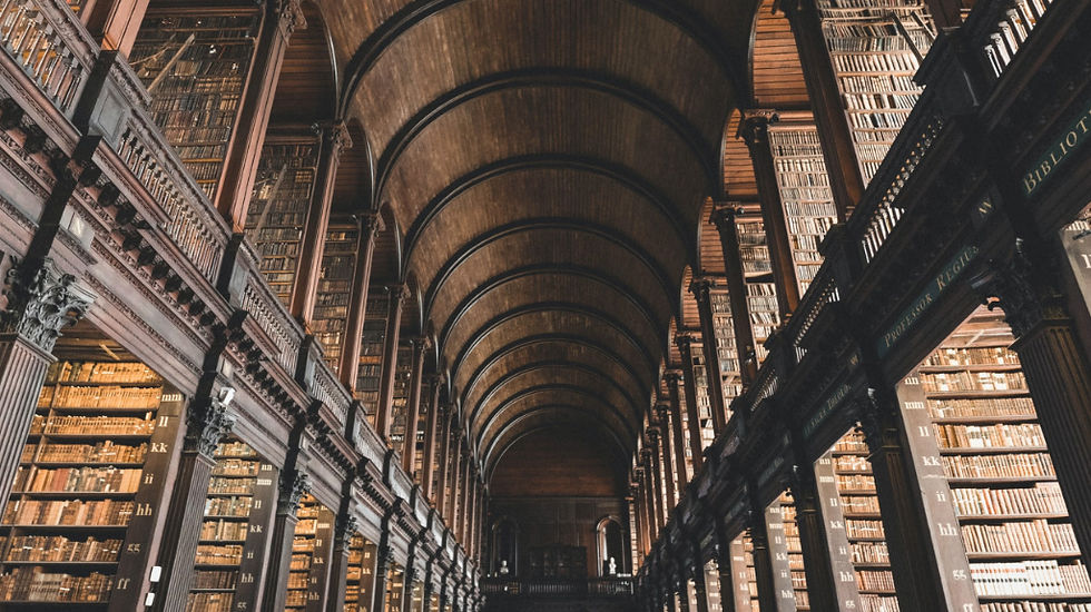 Immense volume of books to explore at Trinity College Library in Dublin, Ireland