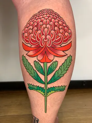 protea flower colour traditional tattoo