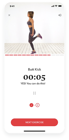 Transition between Exercise and Rest screens