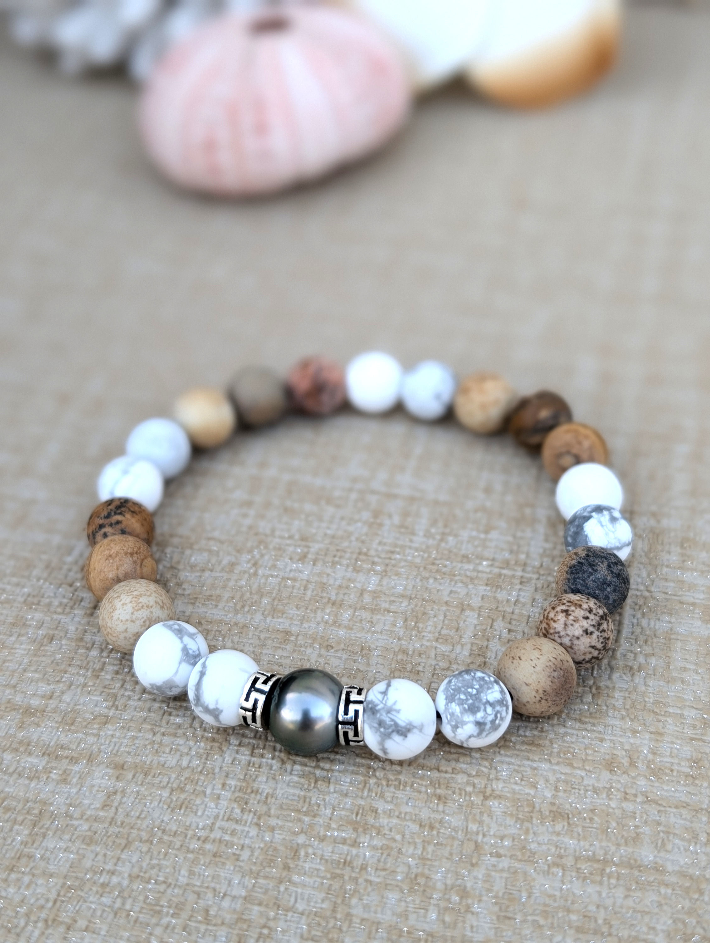 Bracelet homme avec perle de Tahiti - Moeara