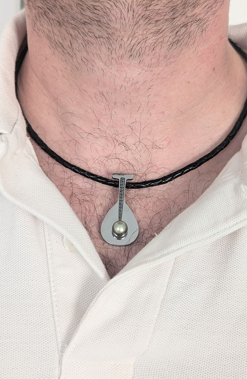 Miniature : Collier cuir avec perle de tahiti -Vaa'a
