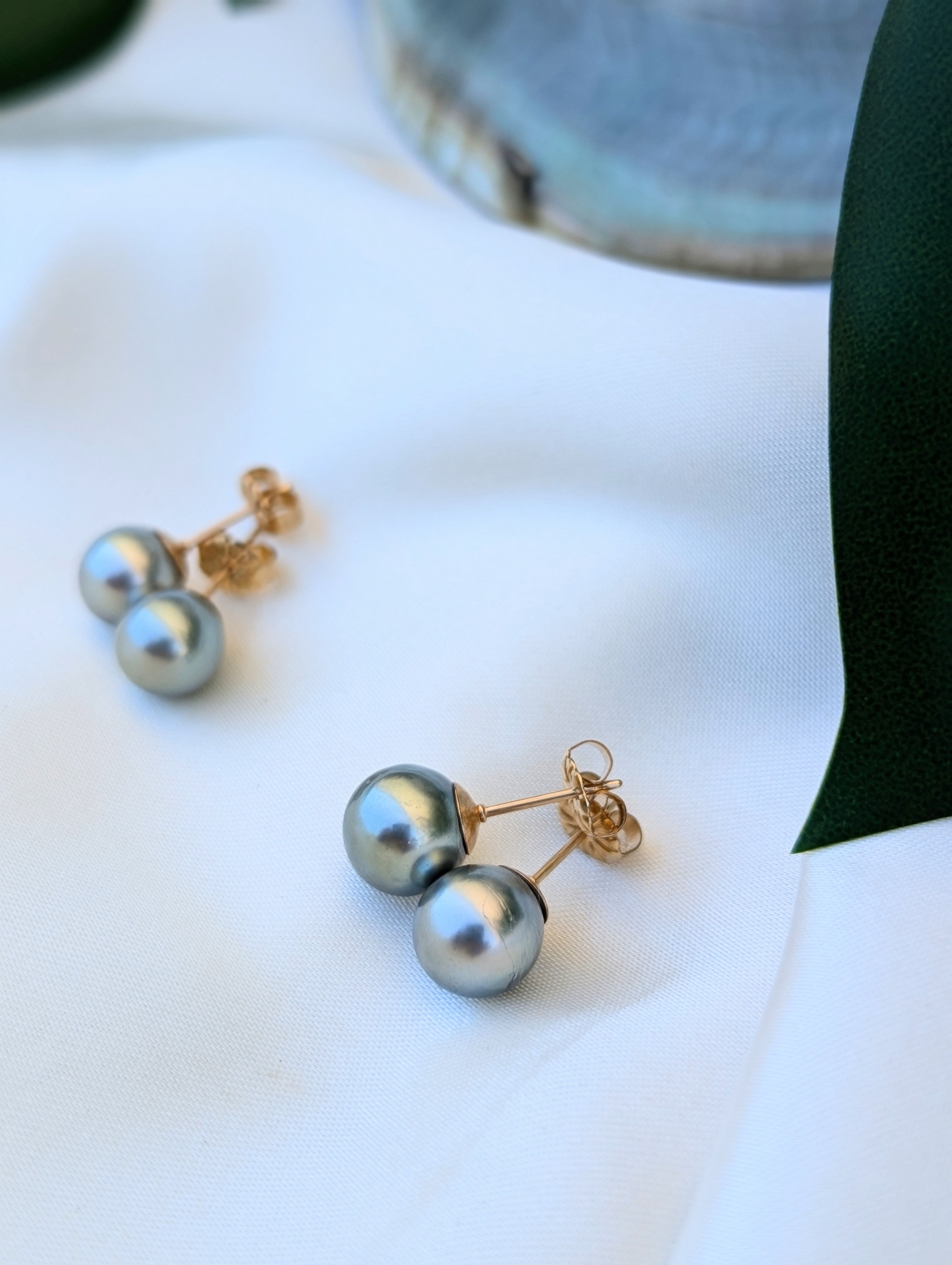 Boucles d’oreilles Oatea en perles de Tahiti – Clous d’oreilles