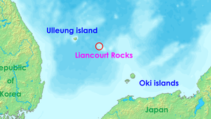 Entre Corée et Japon : Dokdo.      Rochers de Liancourt   