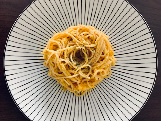 Spaghettis complètes au potiron et dés de poulets 🍝