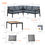 Thumbnail: Outdoor 4 pieces Sectional Sofa, Matte Charcoal Aluminum Frame
