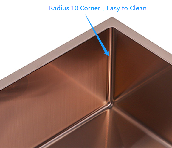Thumbnail: HIGOLD Single Bowl Undermount Kitchen Sink, 10inch,  PVD Rose Gold,952311-3527T
