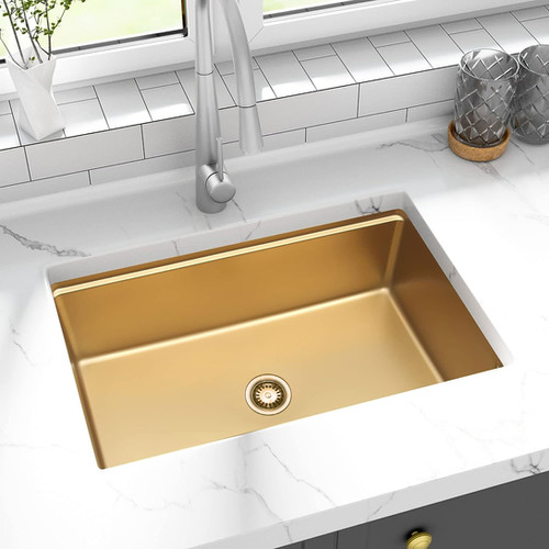 HIGOLD Single Bowl Undermount Kitchen Sink, Accessories Included,952313
