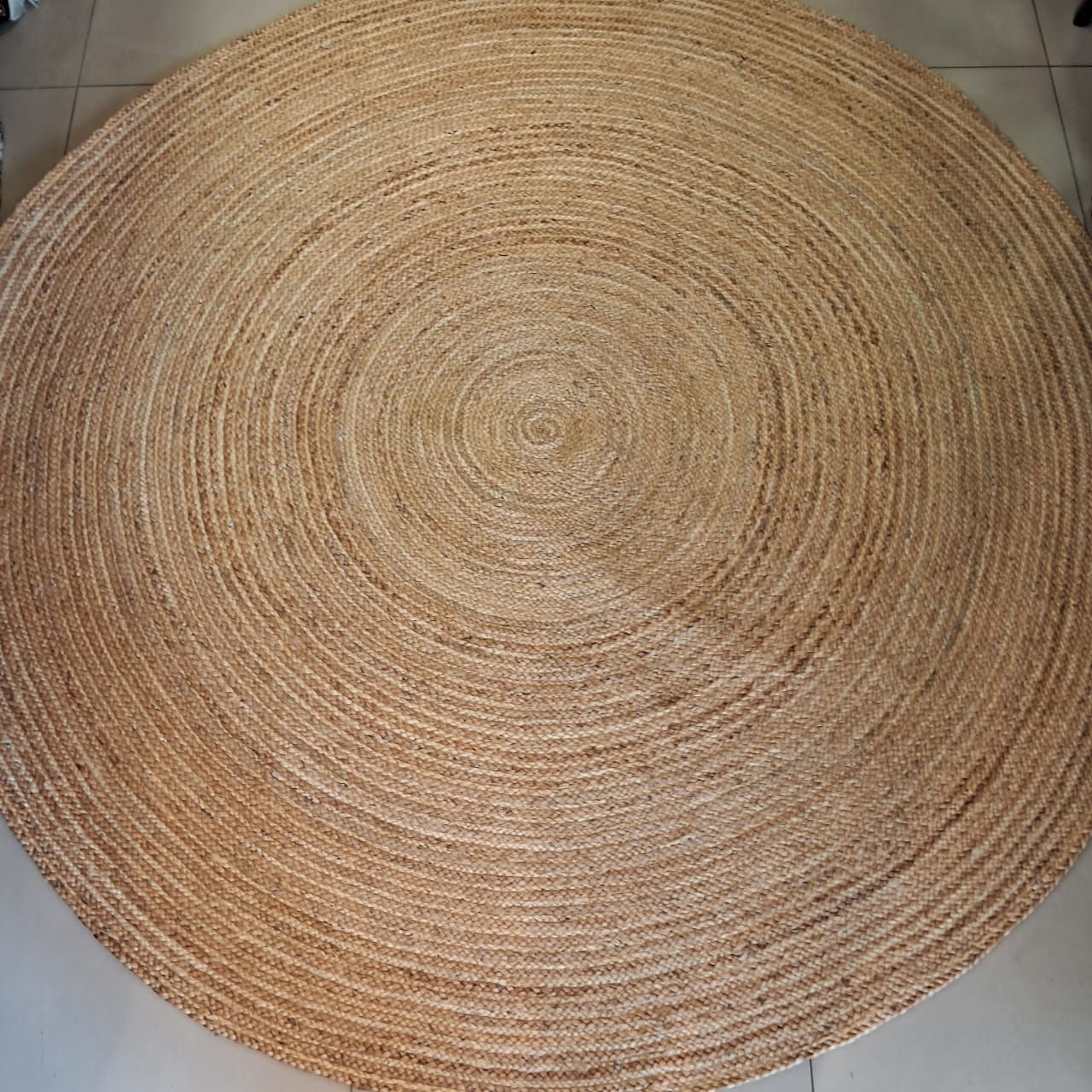 TAPETE FIBRA NATURAL BEGE 2,00 X 2,00 REDONDO