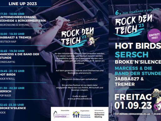 "Rock den Teich" am 1. September im Örtzepark