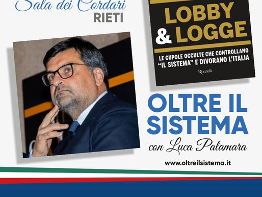 Rieti, questa sera Luca Palamara presenta “Lobby e Logge” alla Sala dei Cordari
