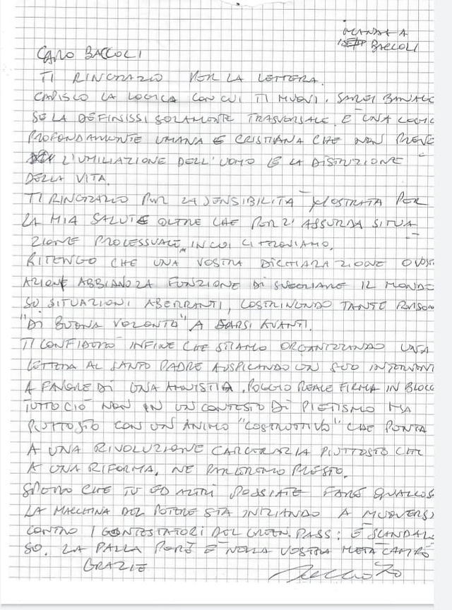 La lettera inedita di Roberto Fiore dal carcere a Baccolo di ...