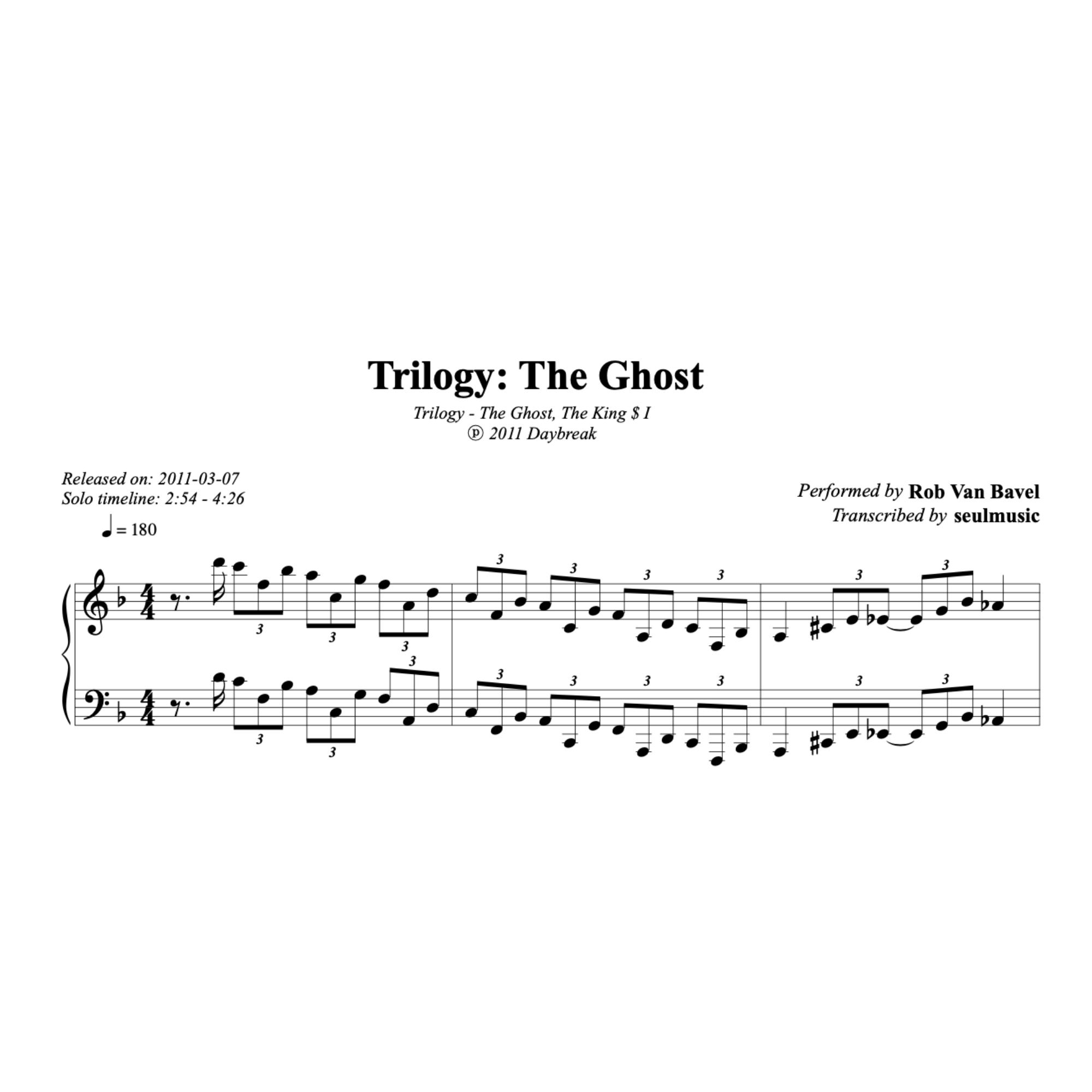 Trilogy: The Ghost - Rob Van Bavel (Solo Part)