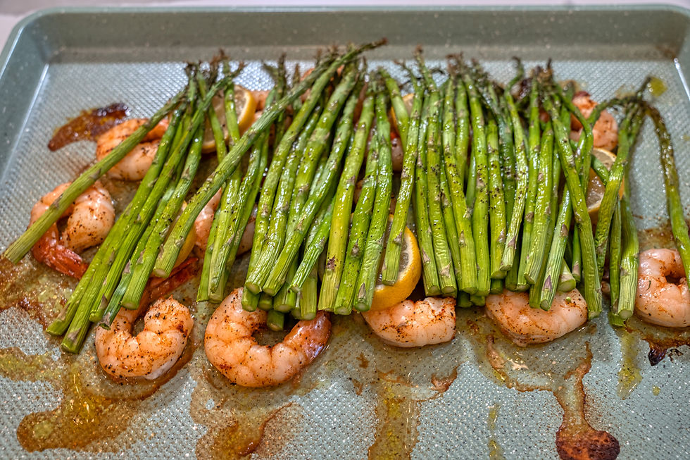 One Pan Lemon Garlic Shrimp with Asparagus