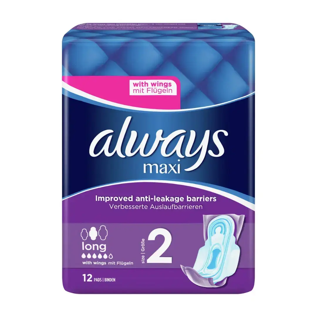 Always Maxi Long Plus With Wings 12s
